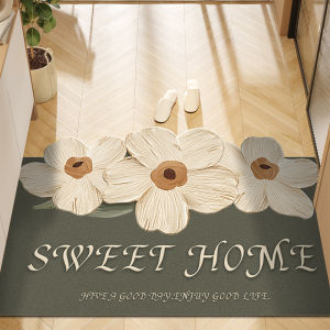 Customizable Entrance Door Mat Anti-Slip Washable PVC Material Floral Pattern Home Decor Mat Dust Removal Mat for Indoor Use