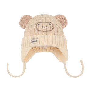 Thickened Pure Cotton Knitted Baby Hat Winter Style Infant Boys Warm Woolen Cap Ear Protection No-Brim Cap Casual Style