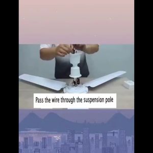 Ceiling Fan 56 Inches Metal Blade Heavy Duty Electric Fan Inverter High Power Ceiling Fans For Warehouse Office Living Room Bedroom 3 Blades Strong Wind Big Size Electric Fan