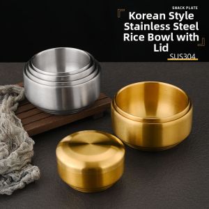 Korean Style 304 Stainless Steel Bowl with Lid