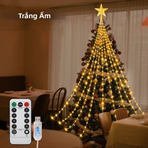 Đèn LED Trang Trí Cây Thông Noel Ngoài Trời Dây Đèn USB 8 Chế Độ Chiếu Sáng Bóng Đèn B10 Dùng Cho Sân Vườn Đám Cưới Trang Trí Ngày Lễ