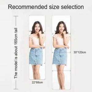 KEYCOOL HD mirror whole body wall mirror sticker wall glass full-body bathroom wall mirror wall Self adhesive whole body mirror bendable acrylic Splicing DIY for Bedroom/Bathroom