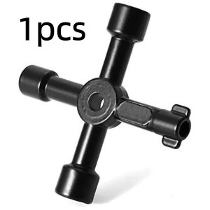 4-in-1 Portable Black Hand Screwdriver Electrician Plumber Cross Switch Wrench Multifunctional Square Triangle Key Repair Tools