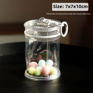 Transparent Portable Outing Dustproof Sun Protection Baby Bag Keychain Holder Blind Box Storage round Bag for Teenagers