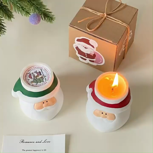 Christmas Aromatherapy Candle - Hand-Painted Santa Soy Wax Smoke-Free Anti-Scald Festive Home Decor Gift for Family