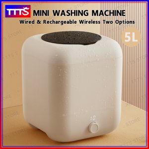 Portable Mini Washing Machine Wireless / Wired 5L Capacity Automatic Laundry Equipment for Shoes Underwear Baby Clothes Blue Light Sterilization Travelling Small Washing Machine