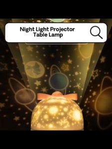 [Ready Stock] [Night Light Projector Table Lamp] LED USB Plug In Galaxy Starry Sky Night Lamp Rotatable 360° Desk Lamp 6 set pattern Lamp Romantic Christmas Birthday Carousel Cute Cheap Kids Girls Couple Friends Home Bedside Bedroom Living Room Desktop