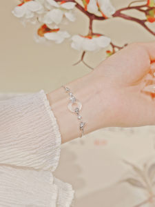 Pure Silver Lapis Lazuli Peace Buckle Bracelet Womens Fashion Jewelry Birthday Gift Fresh out Original Design High Quality Silver