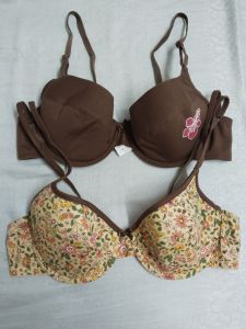 KATE & CALISTA AVON 2 PCS UNDERWIRE BRA brown floral beige floral white floral