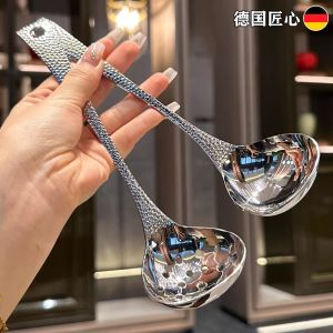 Thìa Canh Dày Bằng Thép Không Gỉ Dài Tay Cầm Dùng Trong Gia Đình Kiểu Hàn Quốc Thìa Dùng Để Nấu Súp Và Rau Củ Bắp Cải