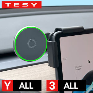 for Tesla Model Y Juniper 2025-2020 Launch Model 3 HIGHLAND 2024 Car Phone Mount Holder 15W Magnetic Magsafe Wireless Charger