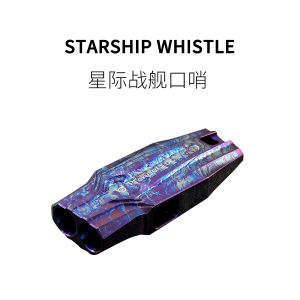 Titanium Alloy Outdoor Survival Whistle Double Tube High Frequency Judge Star Wars Ship Whistle for Camping Hiking Traveling