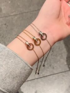 Lắc Tay Titan mạ vàng 24k sang trọng không han rỉ bóng sáng bảo hành 02 năm Vòng tròn đôi MLJM110