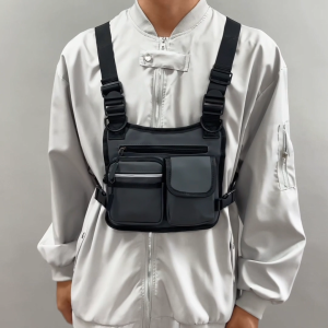 MENSPE Mens Chest Bag Cycling Vest Bag Outdoor Hiking Bag Waterproof Phone Bag Multifunctional Travel Shoulder Bag Lightweight Sports Fitness Backpack Casual Bag