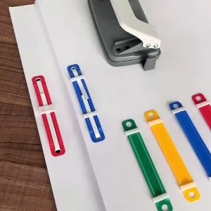 MOMO 50pcs Plastic Paper Fastener Binding Clip Strong Grip Heavy Duty Secure Hold File Organizer Document Holder Notebook Clip School Supplies Office Supplies Durable Reusable Assorted Colors