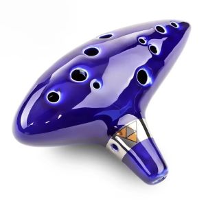 Ocarina Ceramic Legend Of 12 Holes Ceramic Alto C Ocarina Flute Blue Inspired Time Musical Instrument For Beginner Accessories