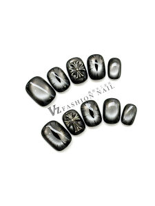 Nhựa Giả Móng Tay Thủ Công Satans Eye Dark Cross Móng Tay Giả Có Thể Tháo Rời Móng Tay Giả Hình Mắt Mèo Móng Tay Giả Hình Chữ Thập