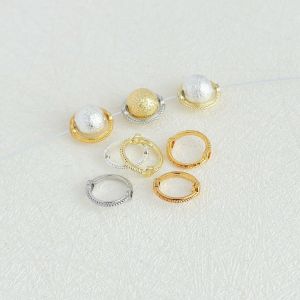 ชุบทอง 18K แหวนลูกปัดรูคู่ ขอบลูกไม้ แหวนลูกปัด DIY เครื่องประดับมุก สีเงิน แหวนลูกปัดเครื่องประดับแฟชั่น