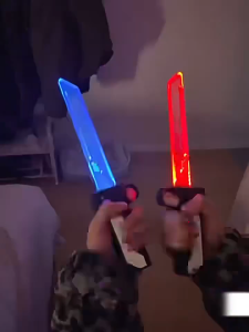 Star Wars 2-in-1 Double-edged retractable Lightsaber Sword Toy with red and blue light adjustment For Kids Toys Gift