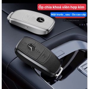 [SẢN PHẨM MỚI]- Ốp chìa khoá Mercedes cao cấp-Mẫu mới viền kim loại mặt da siêu sang trọng - Mạnh Tuấn Autocar