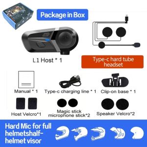 Audífonos Para Casco De Moto Manos Libres Para Moto Bluetooth 5.3 Motorcycle Helmet Headset Waterproof Wireless Earphone