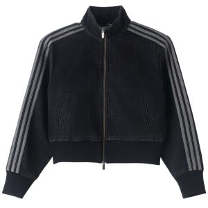 Áo Khoác Denim Dệt Kim Thông Thường Dành Cho Nữ Của Adidas Quần Áo Thể Thao Cổ Đứng Ngắn Ib6917 Khóa Kéo