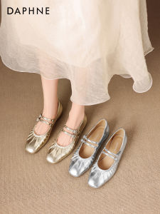 Daphne | Elegant Thick Heel Mary Jane Shoes Silver