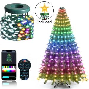 Christmas Tree Decorations Lights RGBIC Smart Fairy String Lights with Top-Star Decor Addressable Xmas Lights for Indoor Outdoor