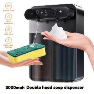 3000mAh  Automatic Foam and Gel Soap Dispenser Wall Mounted Smart Display Touchless Sensor Foam Dispensers Hand Washer Bathroom