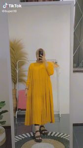 MIDI DRESS POLOS BUSUI JUMBO RAYON TWILL | PAKAIAN WANITA MIDI DRESS JUMBO BAHAN KATUN TWILL MUSLIM TERBARU 2023 DRES KEKINIAN