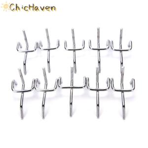 ChicHaven ตะขอเหล็กยึดบอร์ดหมุดโลหะ10ชิ้นสำหรับโรงรถของร้านค้าที่เก็บของ