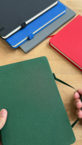 PU Fabric Hard Case A5 Notebook with Pen Loop Buku Nota A5