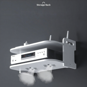 Wall-mounted Perforated Storage Rack Cable Box Projector Router Shelf