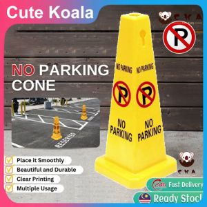 【CKA】PP Plastic Square Sign Do Not Park The Square Cone Barrel Carefully Slide Warning Sign Roadblock Isolation Caution Warning 670mm Height Prohibit Parking Sign Hotel Special Parking Space Safety Bar Reflective Signal Warning