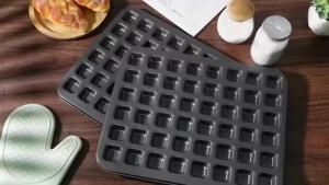 48 Cavity Mini Muffin Pan Carbon Steel Mini Brownie Bite Pan Non-stick Muffin Tin Trays Cheesecake Cake Baking Pans for Kitchen