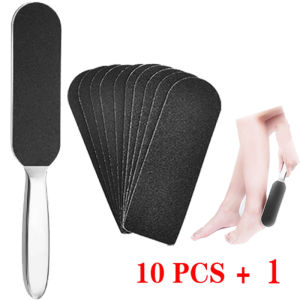 11pcs/Set Pedicure Feet Care Metal Handle Foot and Coarse of Fine and Refill Files Grit Sanding Grit Cloth Rasp