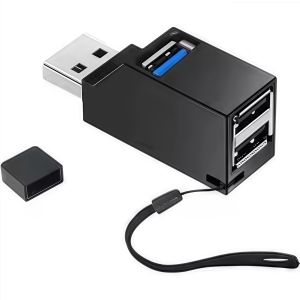 USB 3.0 Hub 4-Port Adapter - High Speed Data Transfer (5Gbps) for PC/Laptop/Mac - Compact USB Splitter for Flash Drive Mouse