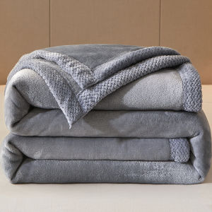 Thick Coral Fleece Blanket for Office Nap Sofa Cover Bedding Dormitory Use Flannel Bedding Polyester Fiber Modern Simple Style All Seasons