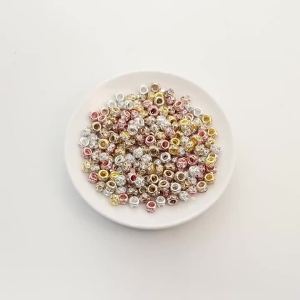 Hạt Cườm Pha Lê Giả Kim Cương 8mm Có Lỗ Lớn Kèm Charm Đồng Làm Phụ Kiện Trang Sức Tự Làm Vòng Tay