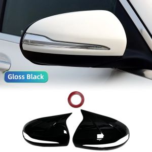 Black Side Mirror Caps For Mercedes Benz W205 W222 W213 W238 X205 X253 C217 W463 C253 W253 Cover C S GLC E G Class AMG Sticking