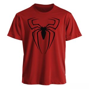 Marvel Mens T-shirt Spider-Man Summer American Spring and Autumn New Casual Retro Printed Sportswear and Fitness Short-sleeved