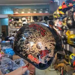 Nón bảo hiểm 3/4 kính âm M139 tem Apache đen chính hãng