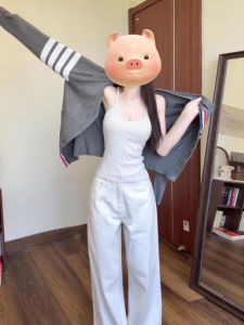 เสื้อสเวตเตอร์ถักสีเทาสไตล์เกาหลีสำหรับผู้หญิง ฤดูใบไม้ผลิและฤดูใบไม้ร่วง แจ็คเก็ตคาร์ดิแกน แฟชั่นลำลอง แขนยาว ปกติ