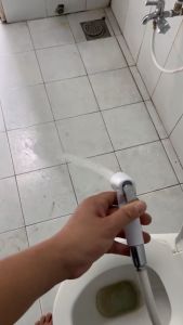 Vòi Xịt Vệ Sinh Bồn Cầu Visenta Nhựa Abs Trắng Ti Thau Cao Cấp Vx09