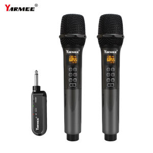 YARMEE Professional UHF Wireless Microphone Handheld Karaoke Mic Speaker With Rechargeable Lithium Battery Receiver For Singing