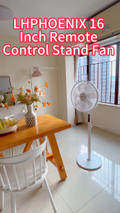 LHPHOENIX Stand Fan 16 inch Floor Fan Home Office Shaking Head Vertical Fan 3 Speed Mode 7 blades silent Fan Kipas Berdiri Angin Ku kipas angin Remote Control