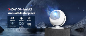 XGODY Gimbal A2 Smart Projector 360° Rotation Android TV Native 1080P 4K Decoding 300 ANSI Electric Focus Auto Vertical Keystone Correction Home Theater