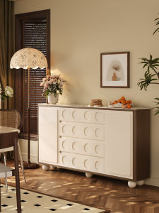 Rustic Style Solid Wood Console Table Rock Plate Storage Cabinet Wall-Mounted Integrated Living Room Decorative Cabinet Low Table