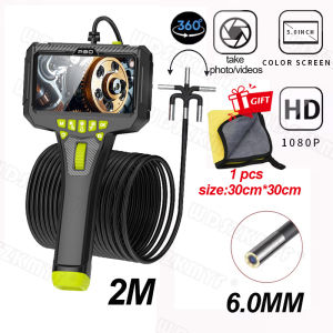 3.9MM/6.0MM Lens 360° Two-way Rotatable Endoscope IP67 5 Inch Screen 1080P HD Endoscope For Repair/Pipeline Detecto With Gift