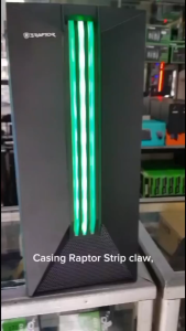 Casing PC Gaming Stripe Claw Hitam dengan Panel Tempered Glass & RGB Lighting - PSU Nero 500W & Fan RGB Gratis